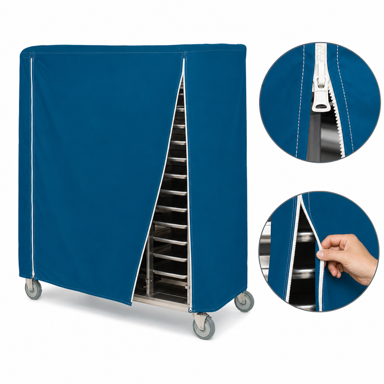Product image #4 for Metro Queen Mary and Banquet Cart Cover, 48 x 21 x 54 Inch, Uncoated Denier Nylon, Mariner Blue