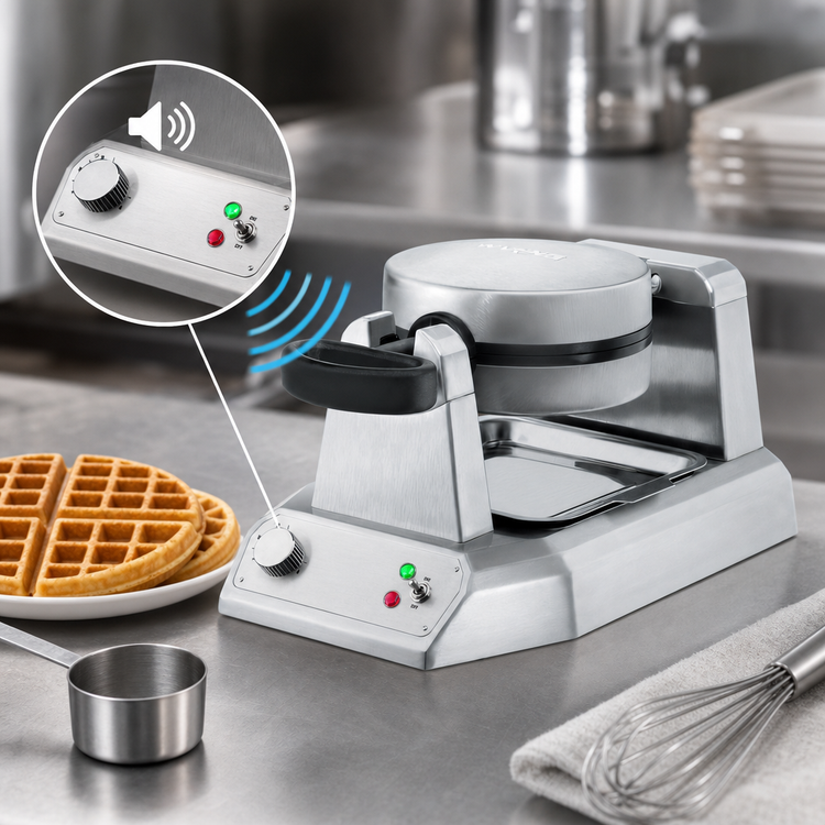 Product image #5 for Waring Heavy-Duty Single Countertop Round Belgian Waffle Maker with Rotary Feature