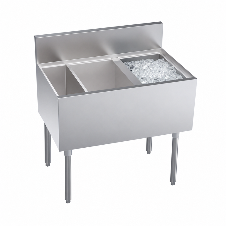 Product image #4 for Krowne Royal Series 32-Inch Underbar Speed Multi Station with 10-Circuit Cold Plate and Right Ice Bin