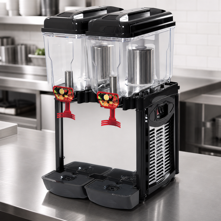 Product image #4 for Cofrimell CD2J110 Two-Bowl Juice Dispenser with 3-Gallon Removable Polycarbonate Bowls, 110V