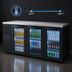 Thumbnail image #4 for True Premier Bar 72-Inch Three-Section Refrigerated Back Bar Cooler with Glass Doors and Stainless Top
