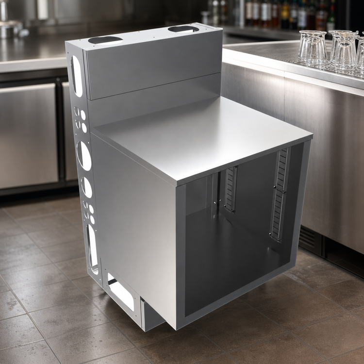 Product image #5 for BK Resources 24 x 21 Inch Top Shelf Underbar Cabinet with Flat Top and Die Wall, No-Door Base Model