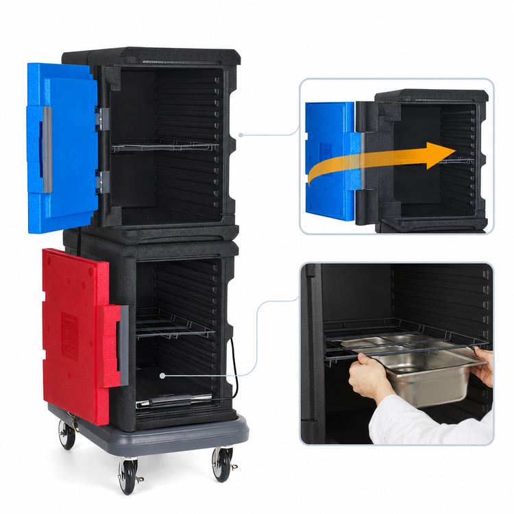 Product image #5 for Metro Mightylite Heated Front-Load Insulated Pan Carrier Cart, 12-Pan Capacity
