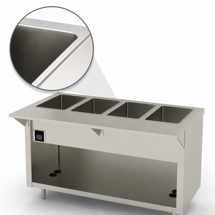 Product image #4 for Thurmaduke EW-4-CBPG 4-Well Electric Ganged Waterless Hot Food Unit, 60"W