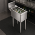 Thumbnail image #4 for Top Shelf TSD Series Insulated Underbar Bottle Storage Bin, 12 Inch Wide x 24 Inch Deep x 36.5 Inch High, Open Chest, Stainless Steel