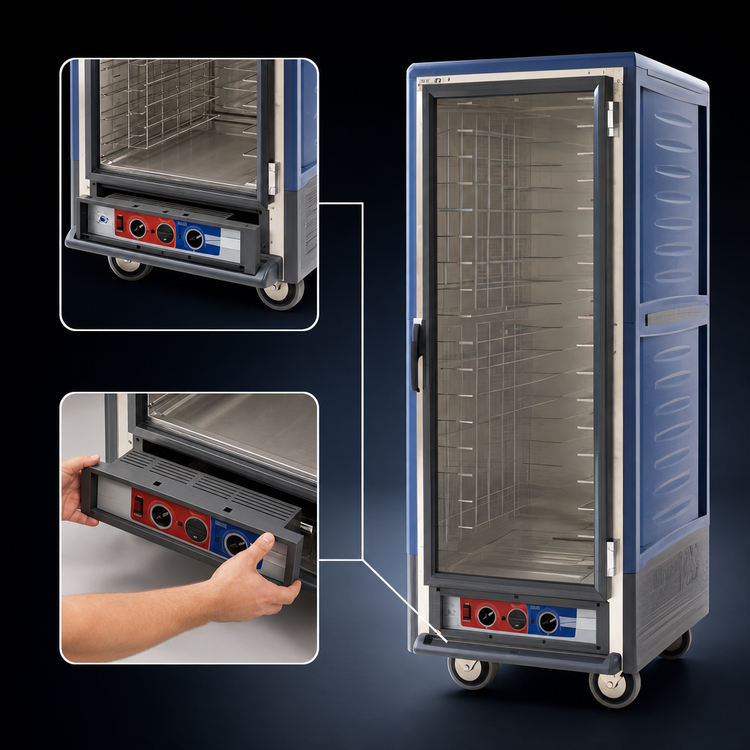Product image #4 for Metro C5 3 Series Full-Height Mobile Moisture Heated Holding & Proofing Cabinet with Blue Insulation Armour and Universal Wire Slides