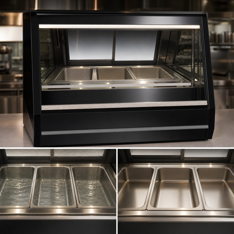 Product image #4 for Howard-McCray 40E Series 52-1/2-Inch Full-Service Hot Food Case, 3 Wells, Black Exterior