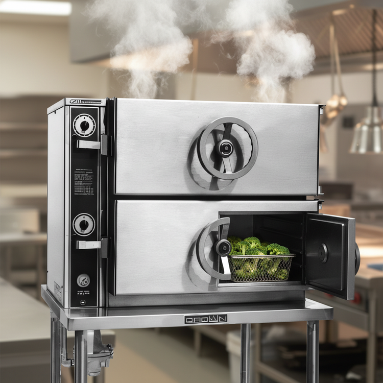 Product image #3 for Crown DCL-3 Three Compartment Direct Steam Pressure Steamer