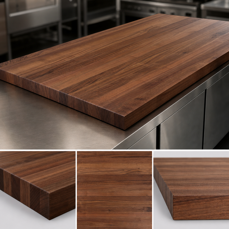 Product image #4 for John Boos Boos Block American Black Walnut Edge-Grain Kitchen Countertop, 132 x 38 x 3 Inches