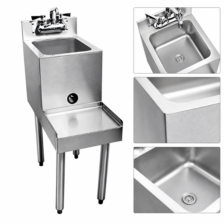 Product image #4 for CHOICE Freestanding Underbar Blender Station with Sink and Backsplash, 14-Inch x 29-Inch
