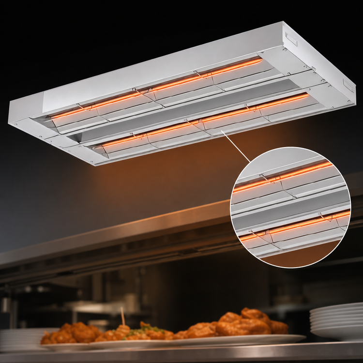 Product image #4 for Hatco Glo-Ray 36 Inch Infrared Strip Heater, Double Rod, Unlighted, Aluminum, 1150 Watt