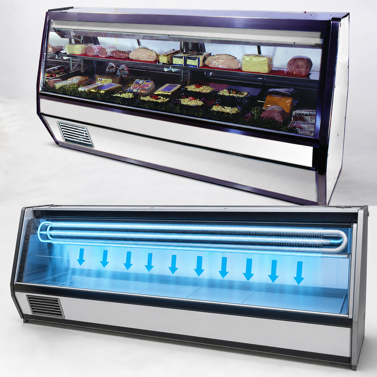 Product image #4 for Howard-McCray 40E Series 148-1/2-Inch-Wide Remote Refrigerated Full-Service Deli Meat & Cheese Service Case with Straight Glass Front