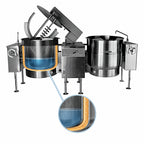 Thumbnail image #4 for Crown ELTM-80-2 Twin 80 Gallon Electric Tilting Mixer Kettle with 2/3 Steam Jacket
