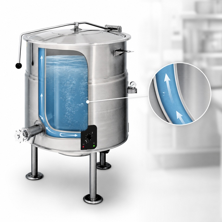 Product image #4 for Cleveland Range KEL-80 80-Gallon Electric Self-Contained Tri-Leg 2/3 Steam-Jacketed Steam Kettle