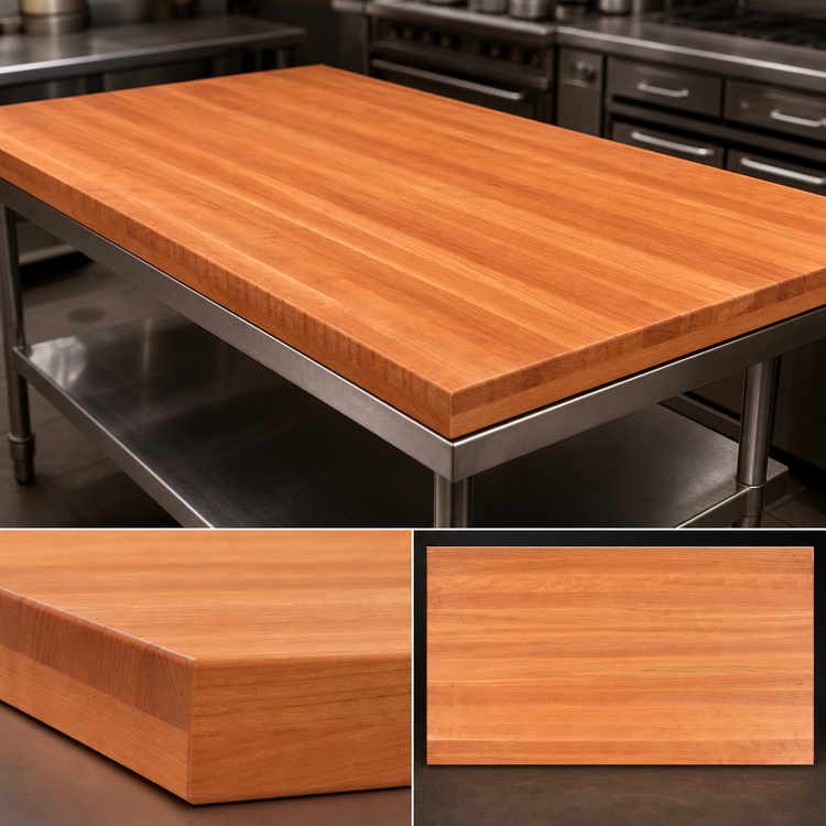 Product image #4 for Boos Block American Cherry Full-Length Edge Grain Kitchen Countertop, 96 x 48 x 3 Inch, Varnique Finish