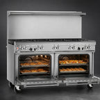 Thumbnail image #4 for Southbend (Middleby) Ultimate 4603AA-7R 60-Inch Gas Restaurant Range with 8 Open Burners and 2 Convection Ovens