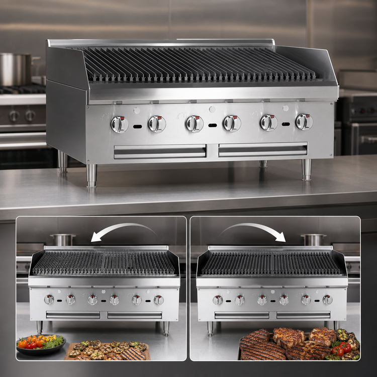 Product image #4 for Southbend 24-Inch Countertop Gas Charbroiler with Lava Rock Briquettes and Two-Sided Grid