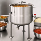 Thumbnail image #4 for Cleveland Range KDL100 100-Gallon Direct Steam Kettle with 2/3 Steam Jacket, 316 Stainless Steel Liner and Tri-Leg Base