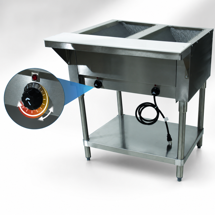 Product image #4 for Advance Tabco Triumph Supreme Electric Hot Food Table with Undershelf, 2 Wells, 120V