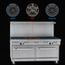 Thumbnail image #4 for Southbend Ultimate 60-Inch Gas Restaurant Range with 9 Open Burners, 2 Cabinets and Hi-Shelf Backriser