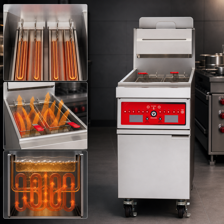 Product image #5 for Vulcan PowerFry5 21-Inch High-Efficiency Free-Standing Gas Fryer, 85-90 lb. Capacity, Digital Controls