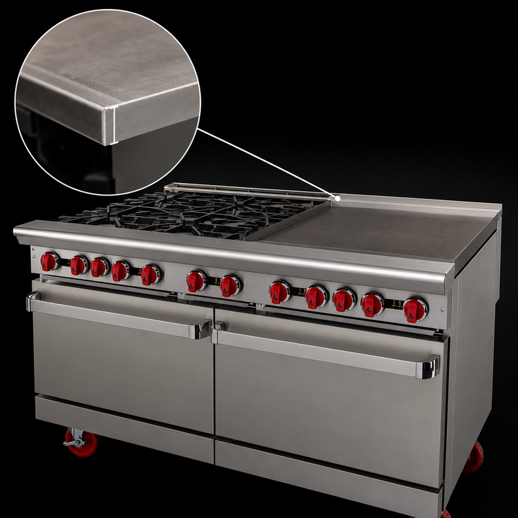 Product image #4 for American Range AR-60G 60-Inch Gas Restaurant Range with 1-Inch Griddle Plate and (2) Standard Ovens