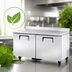 Thumbnail image #4 for True 60-Inch Two-Section Worktop Freezer with Solid Doors, Rear-Mounted Self-Contained Refrigeration, Stainless Steel