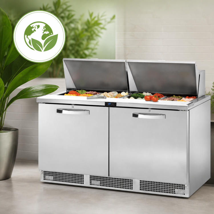 Product image #3 for True 64-Inch 2-Section Sandwich/Salad Prep Table with Rear-Mounted Self-Contained Refrigeration and 24-Pan Capacity