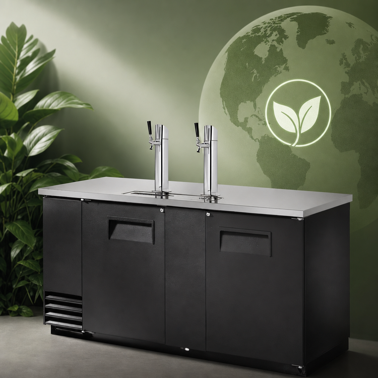 Product image #4 for True TDD-3-HC 3 Half-Barrel Direct Draw Beer Dispenser with 2 Columns and Solid Swing Doors