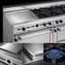 Thumbnail image #4 for Bistro 72-Inch Shallow Depth Heavy-Duty Commercial Gas Range with 8 Open Burners, 24-Inch Griddle, Standard Oven and Cabinet Base