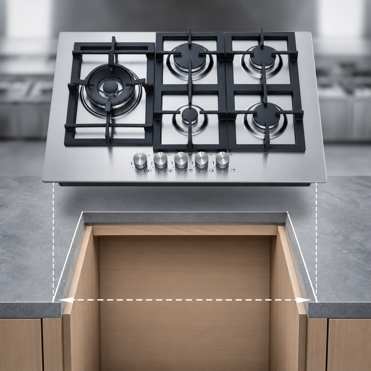 Product image #5 for Summit Commercial 29-1/2-Inch 5-Burner Gas Cooktop with Cast Iron Grates and 304 Stainless Steel Surface