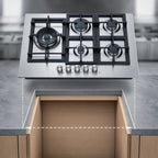 Thumbnail image #5 for Summit Commercial GCJ5SS Commercial 5-Burner Sealed Gas Cooktop with Cast Iron Grates and 304 Stainless Steel Surface