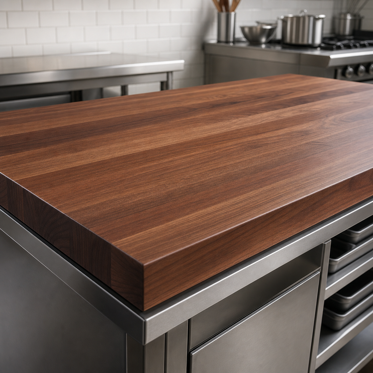 Product image #4 for Boos Block American Black Walnut Kitchen Countertop, Full-Length Edge Grain, 84 x 32 x 3 Inches