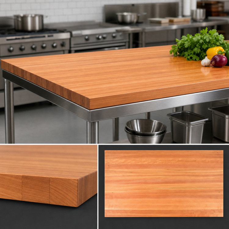 Product image #4 for Boos Block 72" x 38" x 2-1/4" Edge Grain Cherry Kitchen Countertop, Varnique Finish