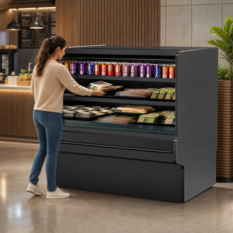 Product image #4 for Fusion® Self-Service Remote Refrigerated Display Case, 75-3/8"W x 43"D x 51-5/8"H, Open Front