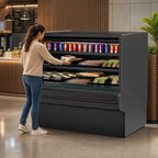 Thumbnail image #4 for Structural Concepts Fusion® GMSSV652R Self-Service Remote Refrigerated Display Case, 75-3/8"W x 43"D x 51-5/8"H, Open Front, Black Interior