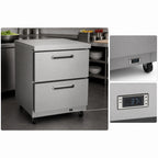 Thumbnail image #4 for Kelvinator Commercial KCHUC27.2DR Two-Drawer Undercounter Refrigerator, 6.5 Cu. Ft., 27-Inch Wide, Stainless Steel, Digital Control