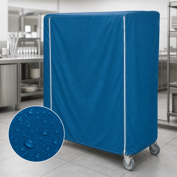 Product image #4 for Metro Mariner Blue Waterproof Vinyl-Nylon Cart Cover for 60 x 24 x 74 Inch Queen Mary & Banquet Carts
