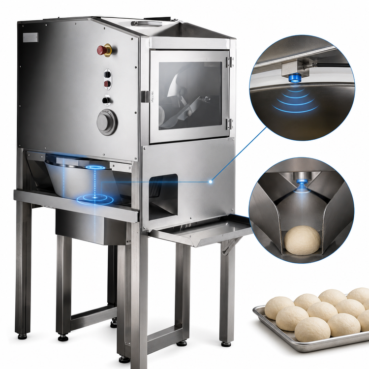Product image #5 for BakeMax Automatic Floor Model Dough Divider/Rounder Combo with 44-Liter Hopper