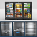 Thumbnail image #4 for Koolmore BC-3DSW-BK 53-Inch Three-Section Back Bar Refrigerator, 3 Glass Swing Doors, 11.3 Cu. Ft., Black, Bottom-Mounted Refrigeration
