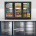Thumbnail image #4 for KoolMore 53-Inch Three-Section Back Bar Refrigerator with 3 Glass Swing Doors, 11.3 Cu. Ft., Black