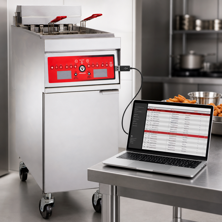 Product image #5 for Vulcan 21-Inch Freestanding Electric Deep Fryer with Programmable Computer Controls, 85 lb. Capacity