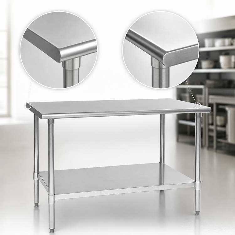 Product image #4 for Eagle Deluxe Series Stainless Steel Work Table with Adjustable Undershelf, 84 x 30 Inches