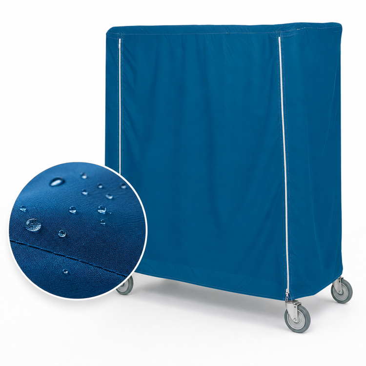 Product image #4 for Metro Mariner Blue Uncoated Denier Nylon Queen Mary & Banquet Cart Cover, 72"W x 24"D x 74"H