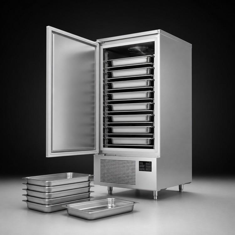 Product image #5 for ATMOVAC ECOBLAST620 Reach-In Self-Contained Blast Chiller/Freezer, Single Section, 10-Pan Capacity