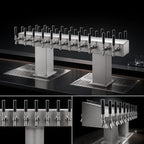 Thumbnail image #4 for Perlick Corporation 4006-18BX18B 36-Faucet Back-to-Back Bridge Tee Glycol-Cooled Countertop Draft Beer Tower, Stainless Steel