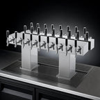 Thumbnail image #4 for Perlick Corporation 4006-18BX18BPC2 Back-to-Back Bridge Tee Draft Beer Tower, Extra-High Countertop, Glycol-Cooled, 36 Faucets, Polished Chrome