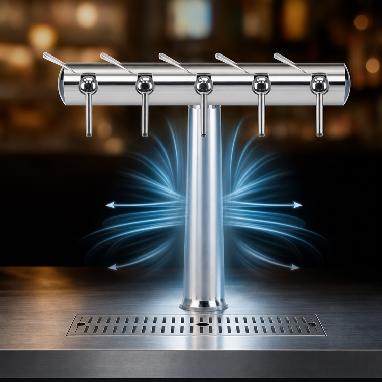 Product image #4 for Havana Countertop Air-Cooled Wine Font with 5 Side Pull Faucets