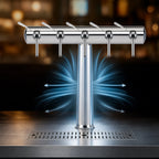 Thumbnail image #4 for Micro Matic USA Havana HAVANA5-C-W Countertop Air-Cooled Wine Font with 5 Side-Pull Faucets, Chrome, 304 Stainless Steel