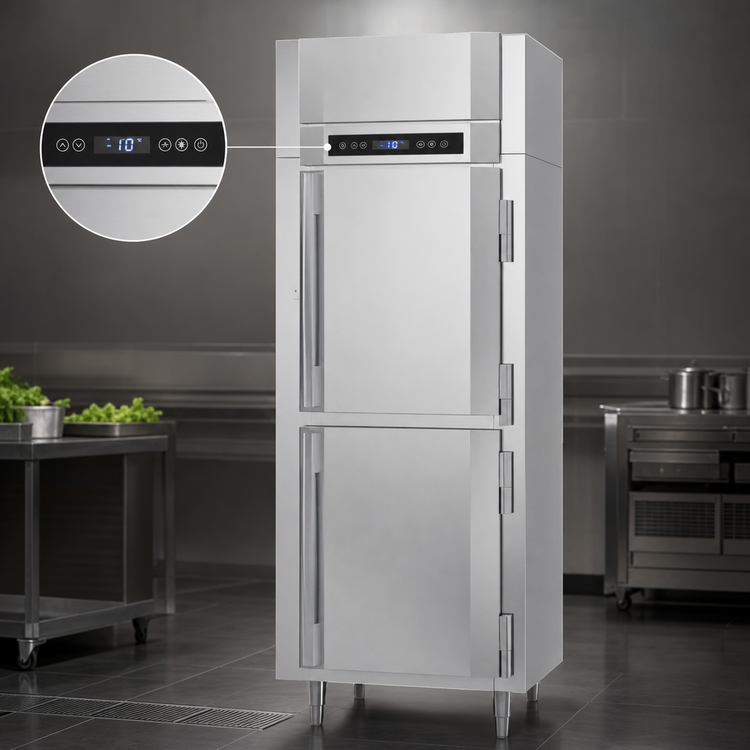 Product image #4 for Victory UltraSpec™ One-Section Reach-In Freezer with Half-Height Solid Hinged Doors, 16.7 Cu. Ft., Shallow-Depth, Stainless Steel